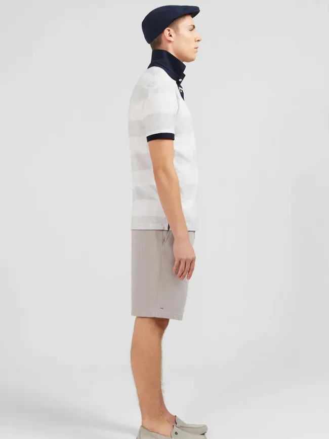 Polo rayé africlub gris blanc homme - Eden Park | wimod