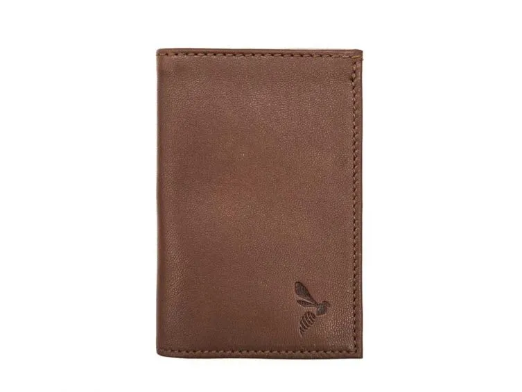 Porte-cartes compact "Luxe" tout cuir marron - PM-038-01
