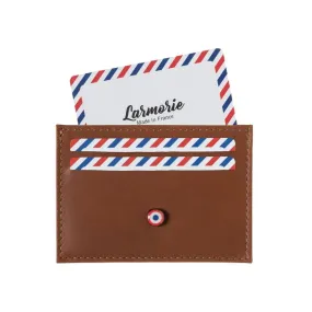 Porte-cartes Larmorie Georges 2.0 en cuir végétal Made in France Terre brunie - Marron