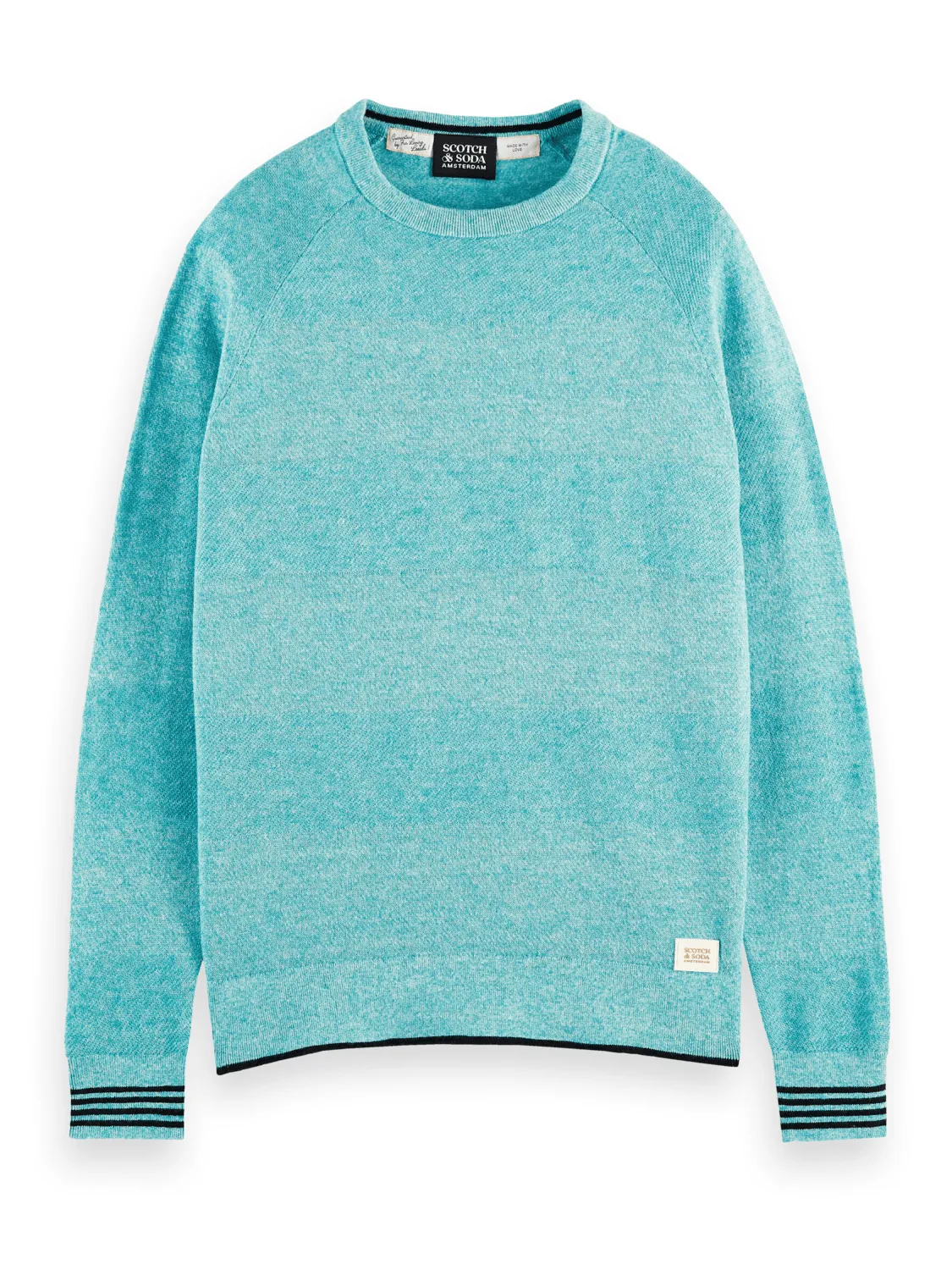 Pull de lin turquoise