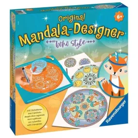 Ravensburger - Mandala Designer - Pochoirs et crayons inclus - Boho Style - Jeu créatif dès 6 ans bleu - Ravensburger
