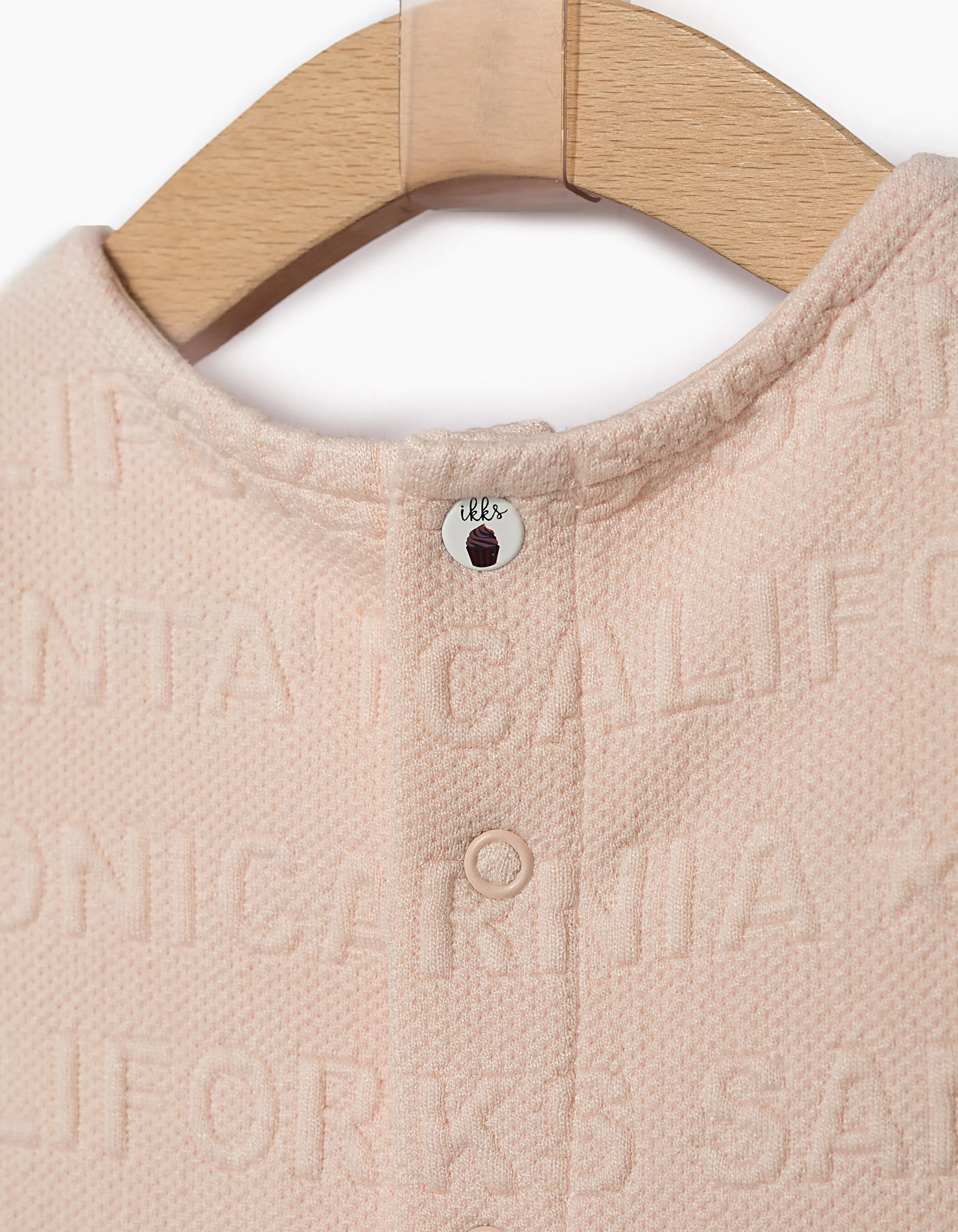 Robe rose poudré maille embossée bébé fille