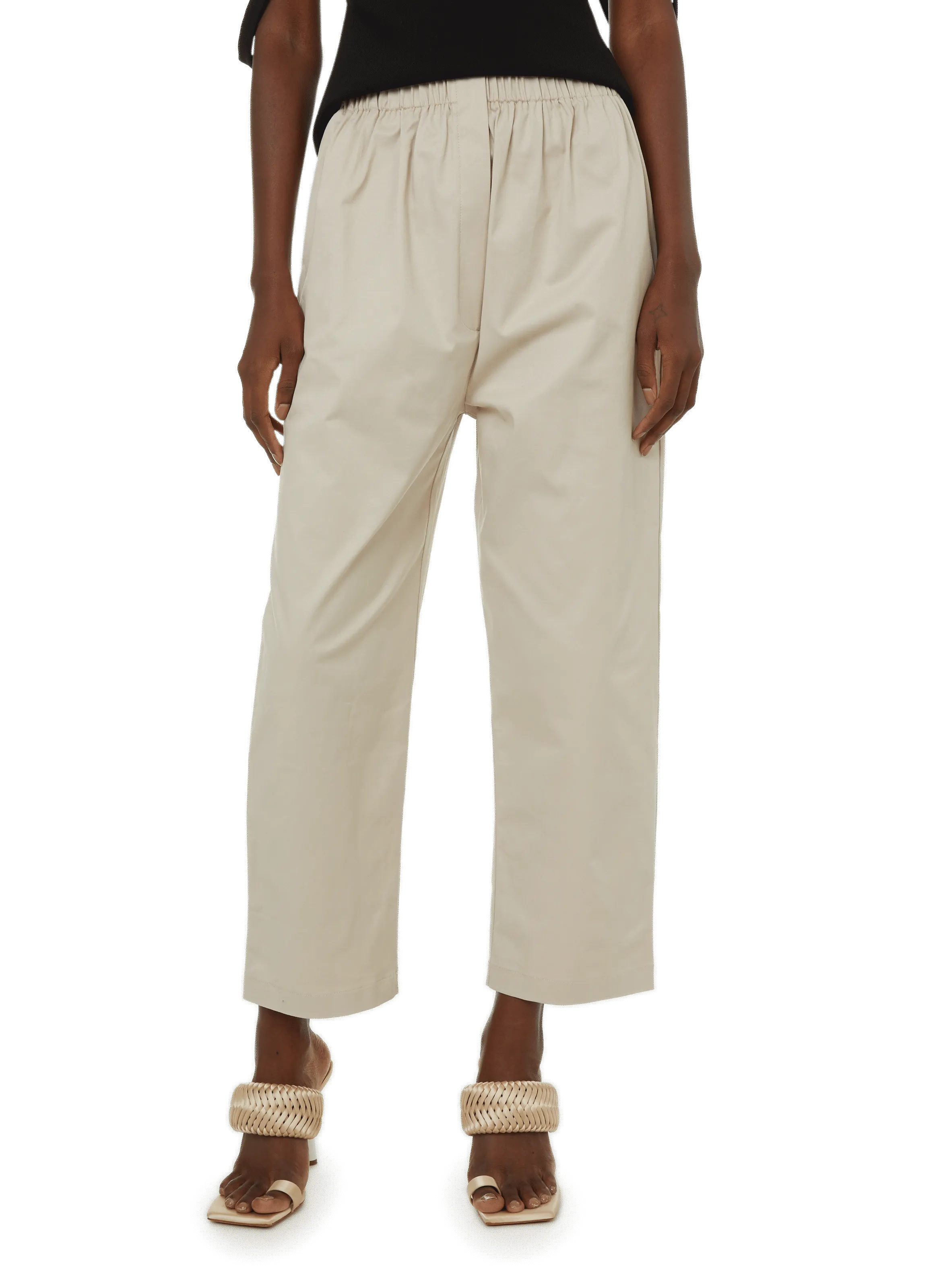 SELMACILEK  Pantalon cigarette en coton - Beige