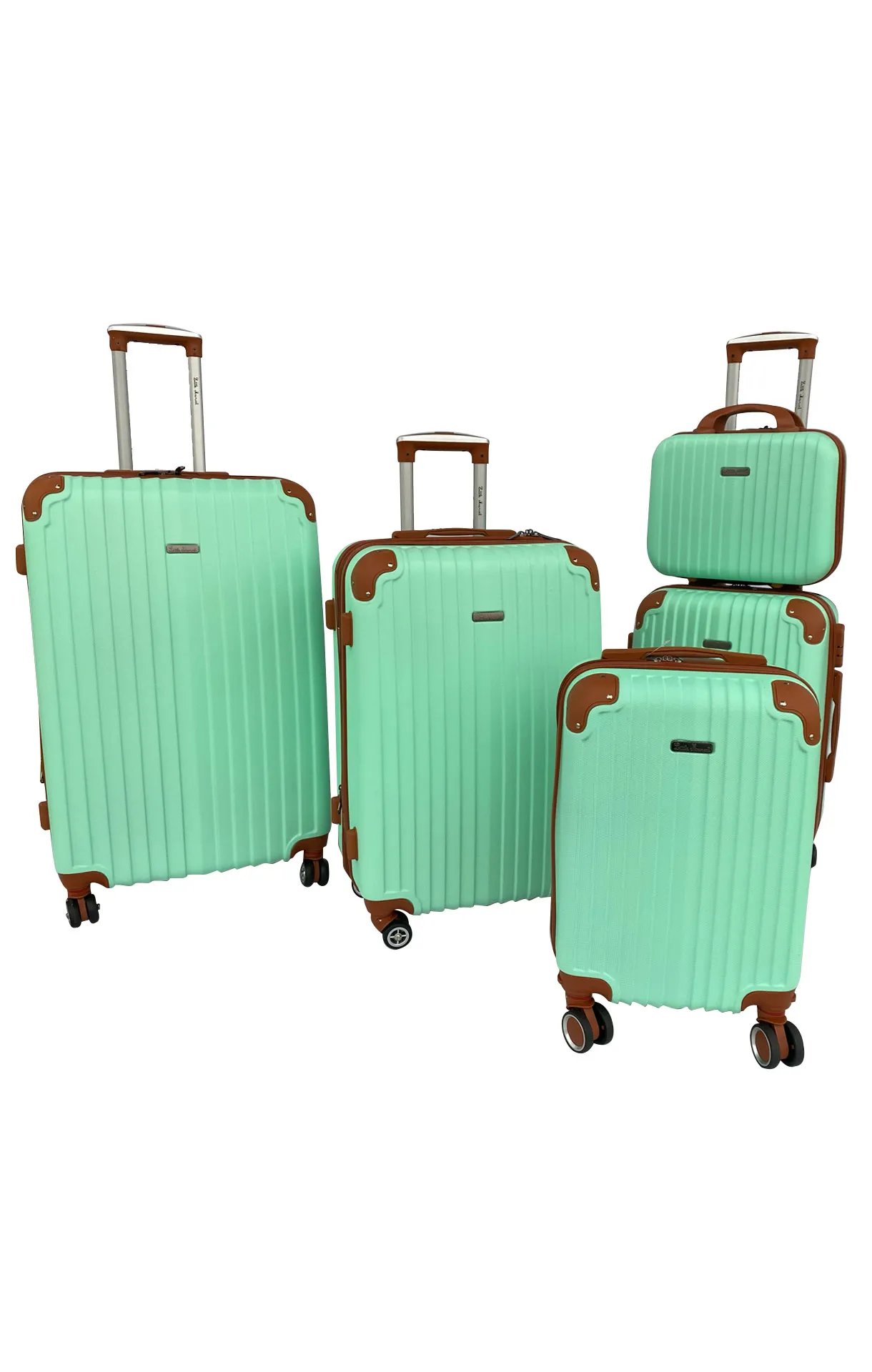 Set de 5 Valises Little Marcel Rigide ABS Vert Pastel