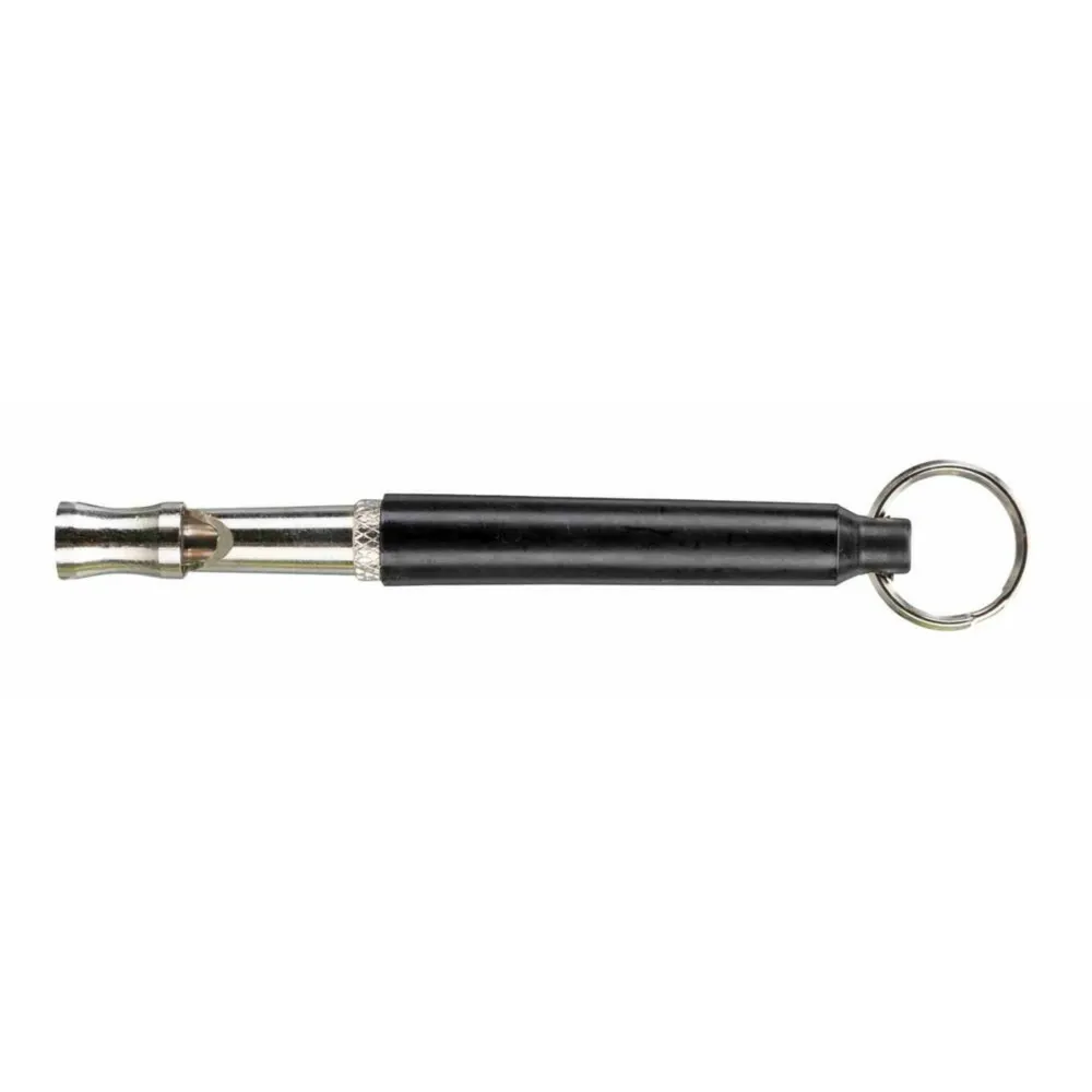 Sifflet haute fréquence 8 cm noir gris pour entrainement canin