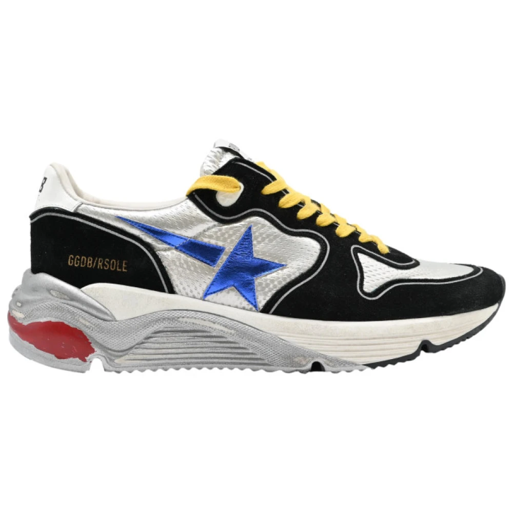 Sneakers Semelle Running Noir Argent Bleu