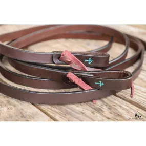 SPLIT REINS TURQUOISE CROSS WEAVER LEATHER
