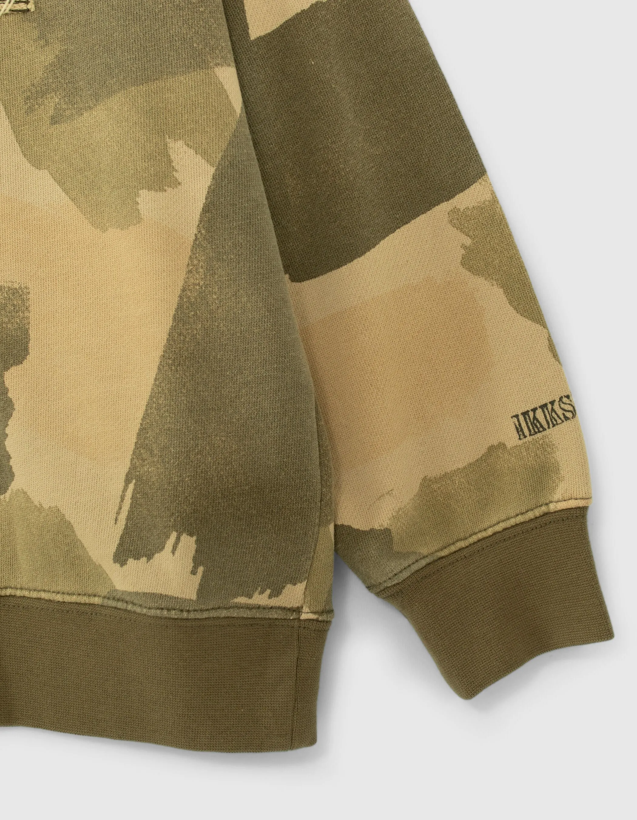 Sweat beige molleton coton bio camouflage garçon