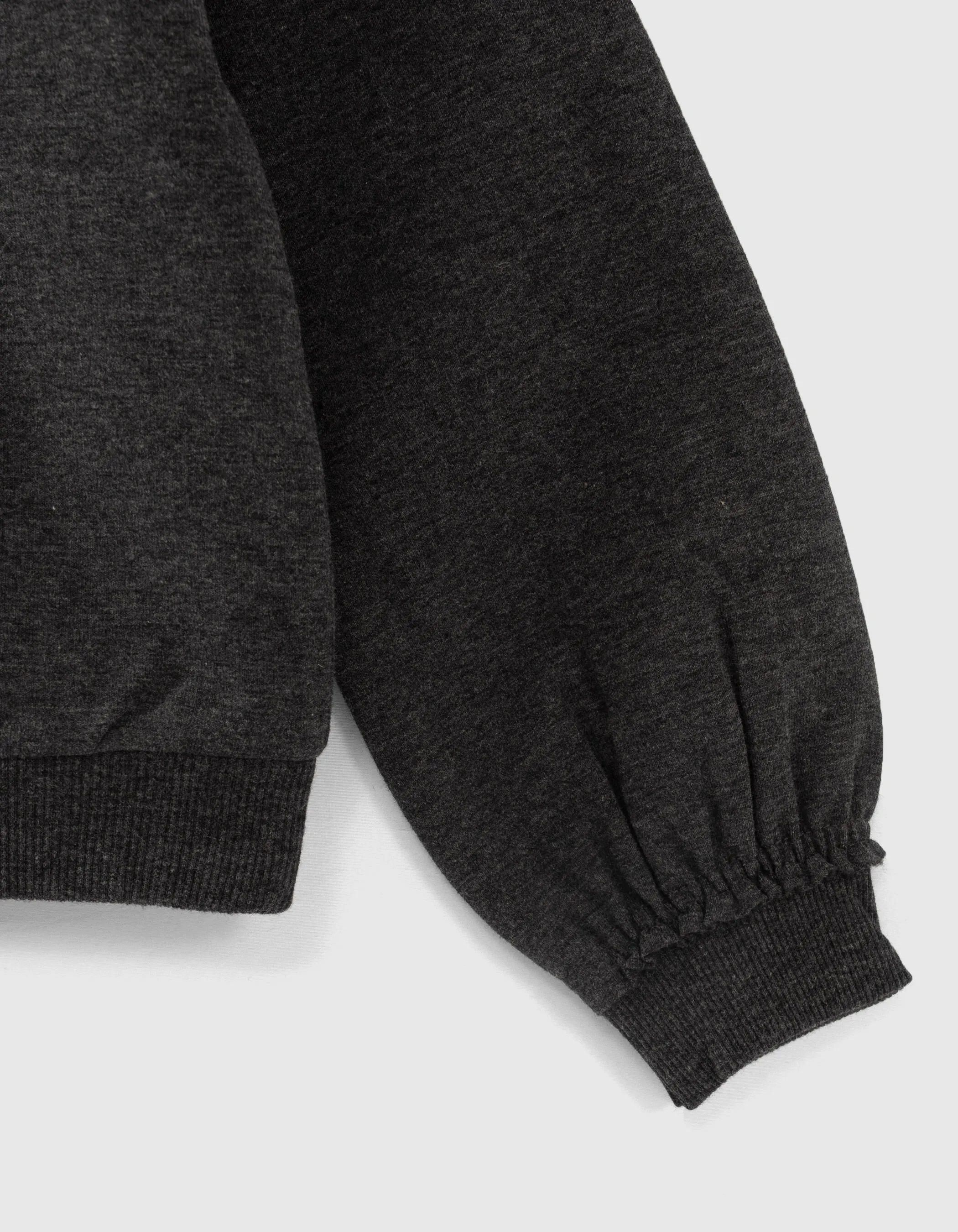 Sweat gris chiné avec broderies fille 