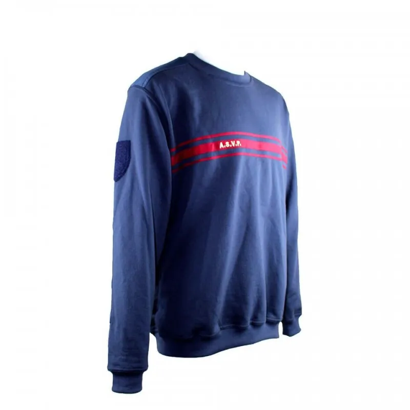 Sweat-shirt ASVP | Marine Bandes Bordeaux