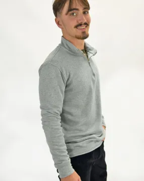Sweat Zipo chiné gris coton bio upcyclé homme made in France