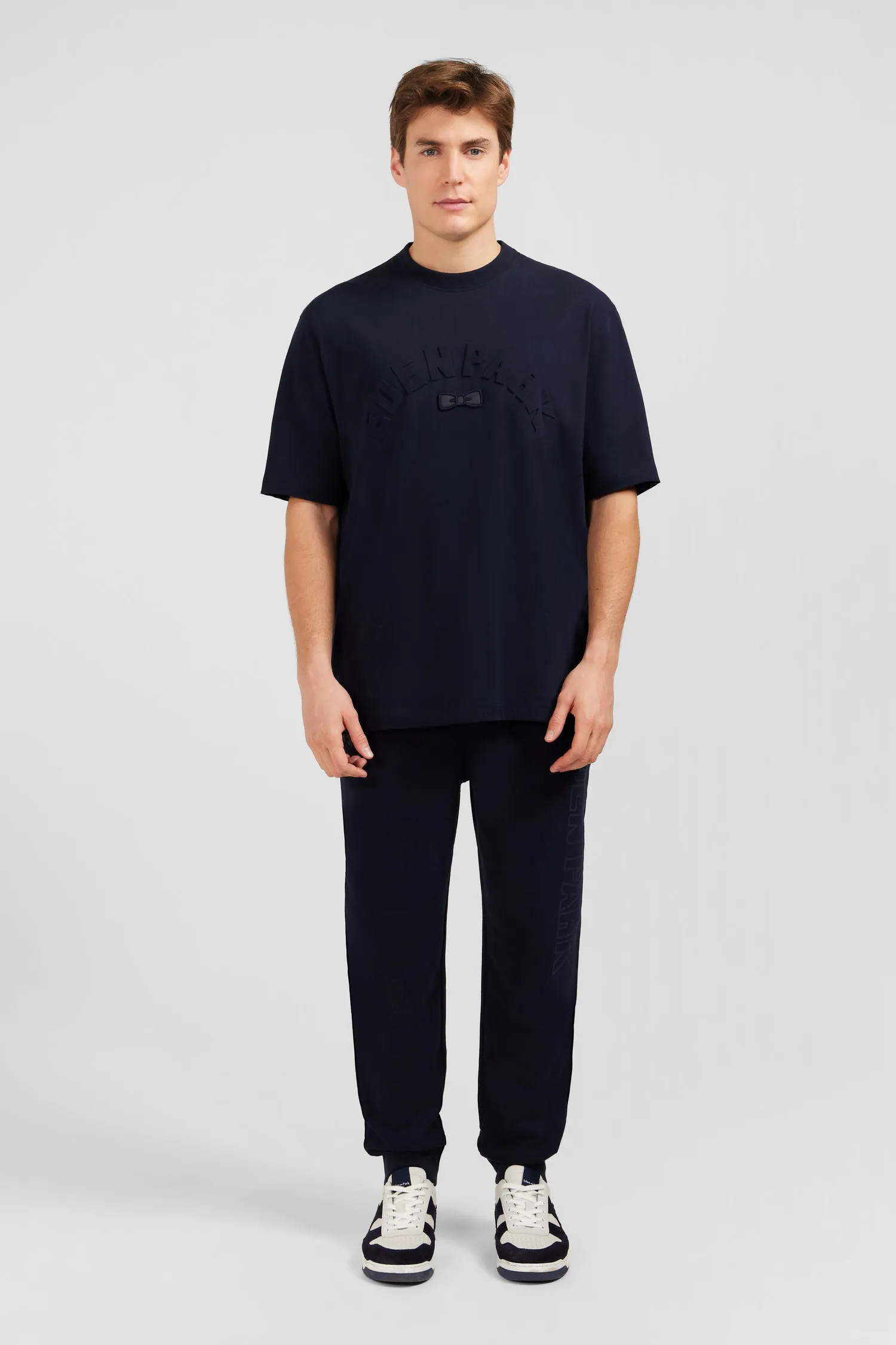 T-shirt bleu foncé embossé Eden Park