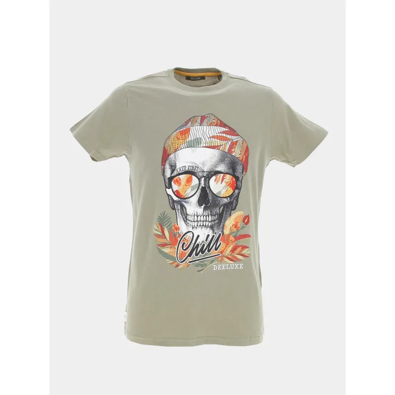 T-shirt logo relief noir vert homme - Adidas | wimod