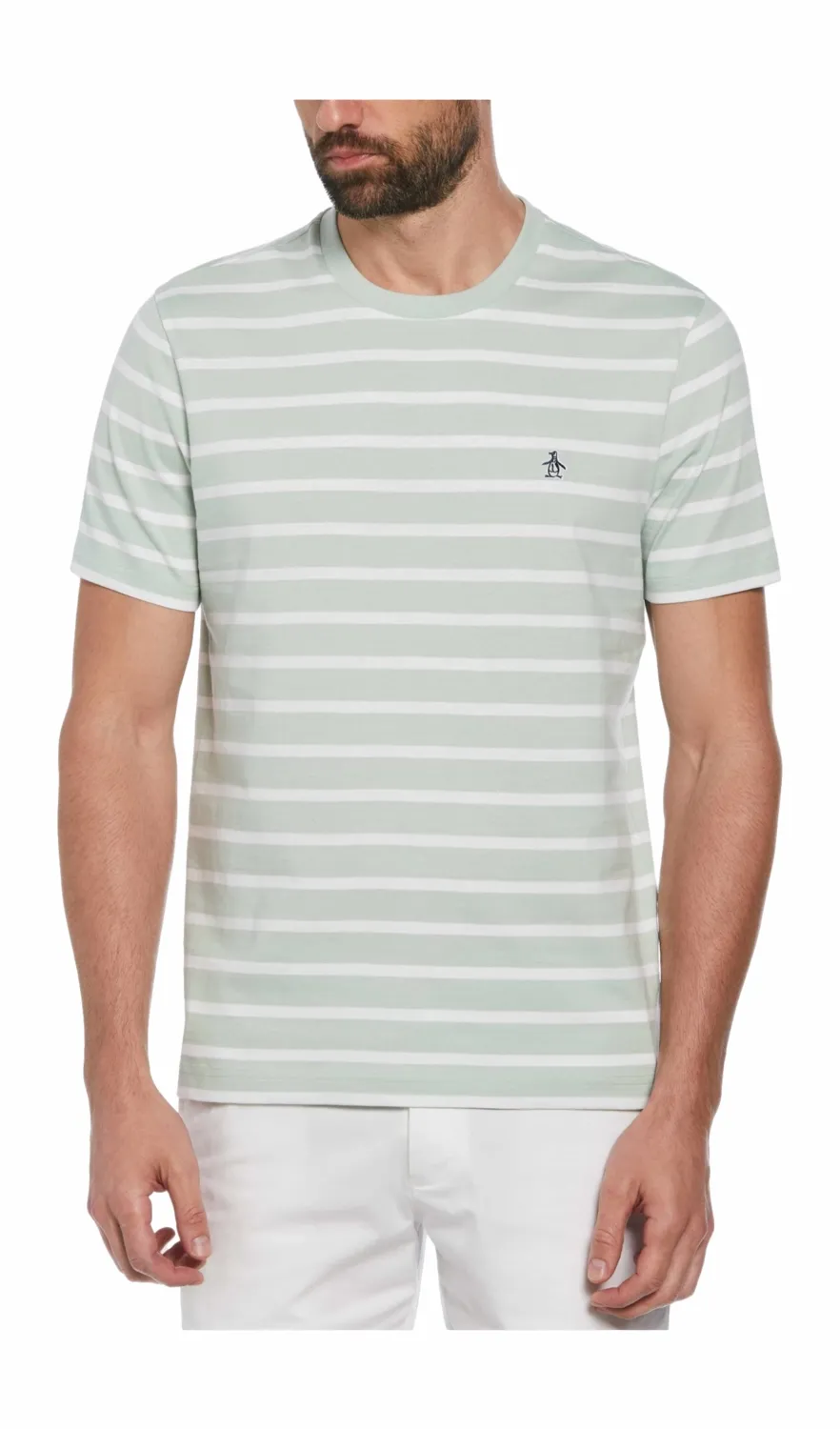 T-Shirt Original Penguin Homme Rayure Bretonne Silt Green