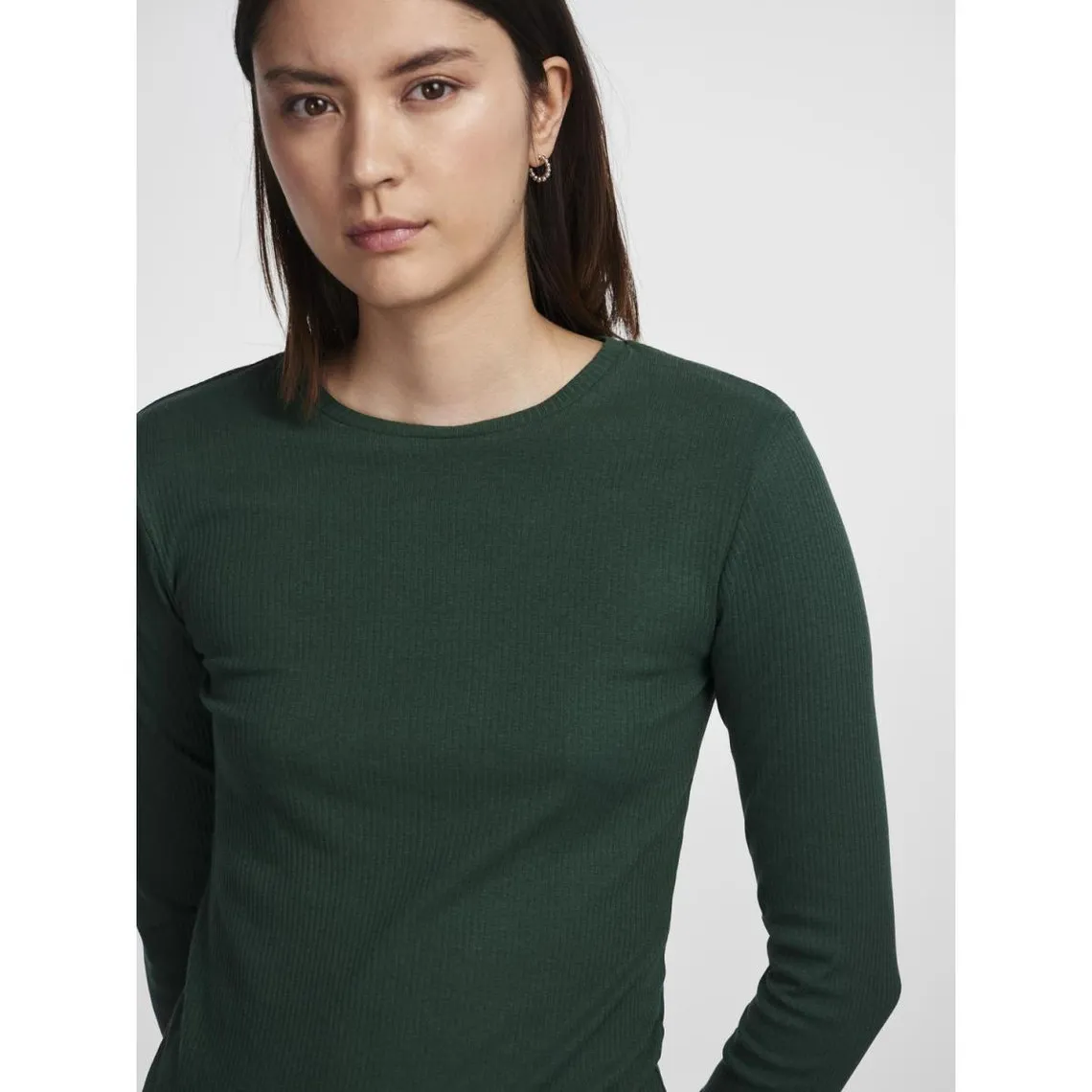T-shirt slim fit manches longues vert Élise | 3 Suisses