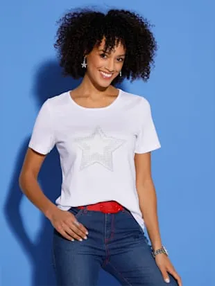 T-shirt à manches courtes imprimé feuille brillant