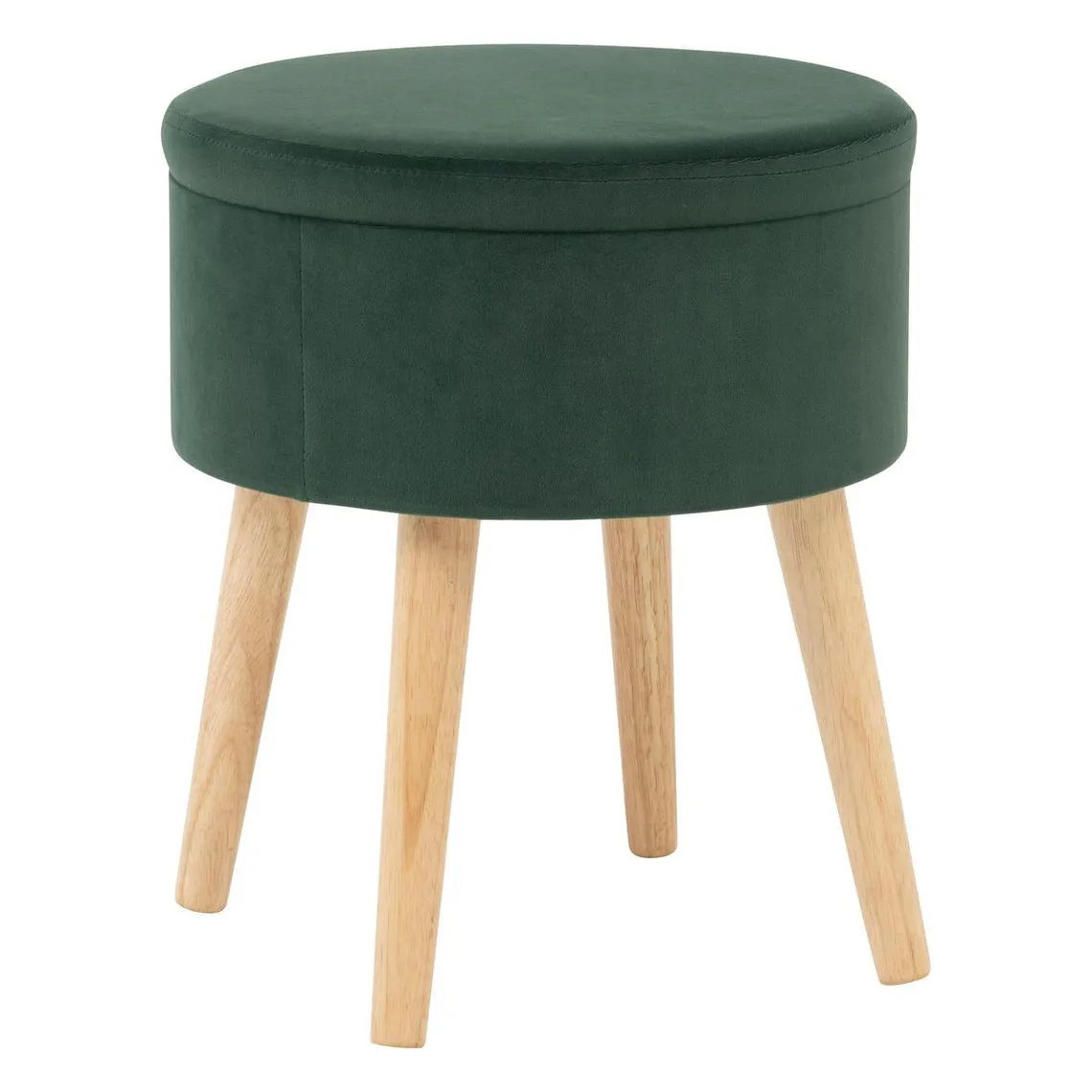 Tabouret d'appoint avec Coffre en Velours Tess Vert Cèdre | 3 Suisses
