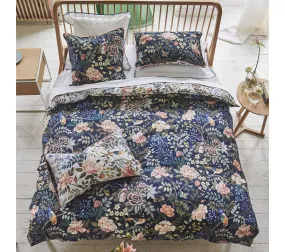 Taie D'oreiller Imprimée En Satin De Coton Bleu 65x65