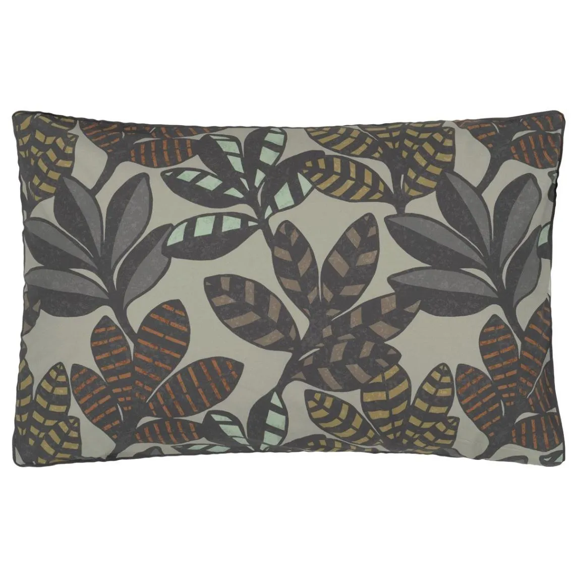 Taie d'oreiller imprimée TANJORE en percale de coton vert | 3 Suisses