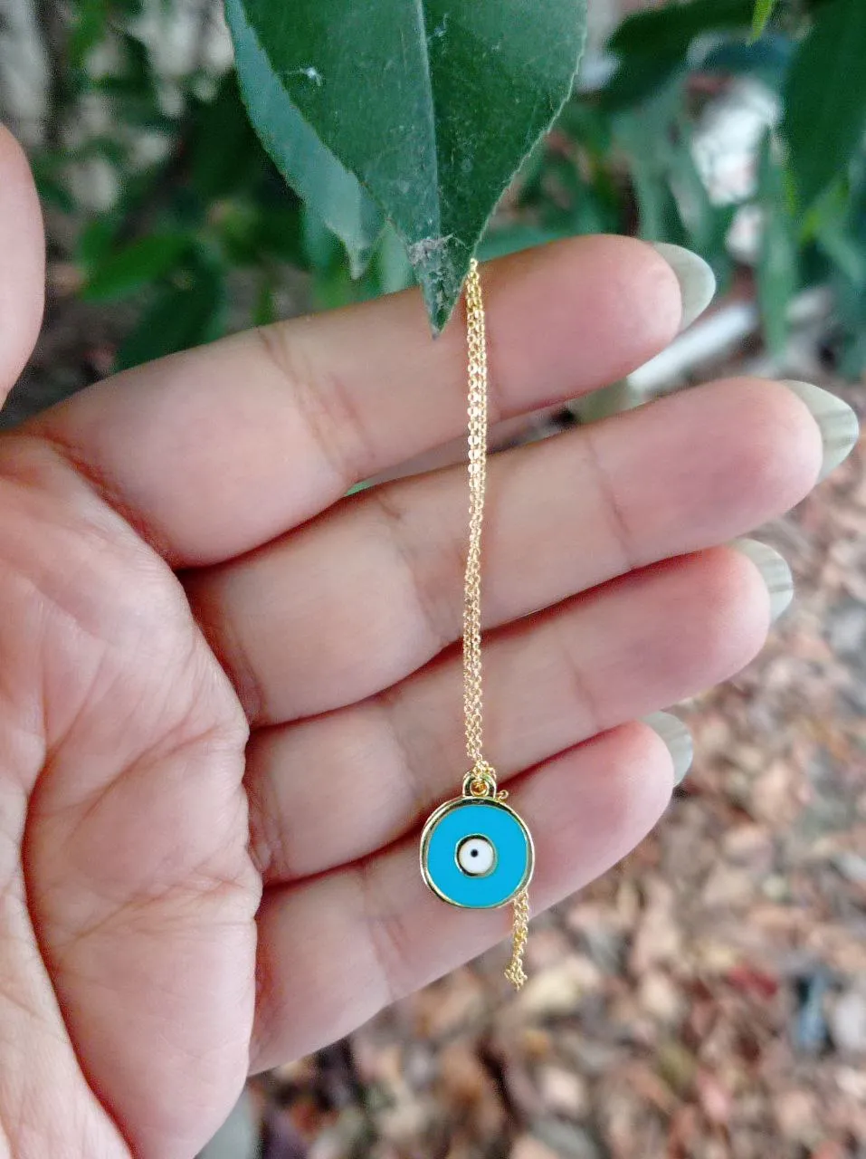 Turquoise color necklace with gold chain, stylish necklace with special gift of Khatam Kari handmade jewelry box
