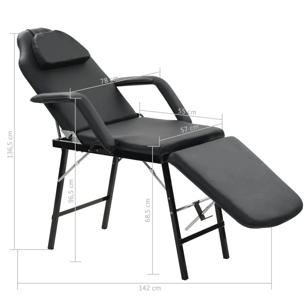 vidaXL Fauteuil de massage pour traitement facial Simili-cuir Noir | vidaxl-fr