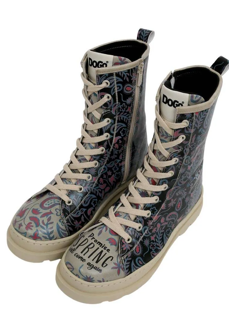 Women Vegan Leather Multicolor Long Boots - Promise You Design