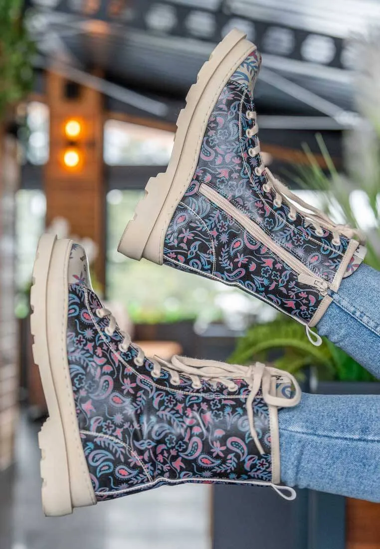 Women Vegan Leather Multicolor Long Boots - Promise You Design